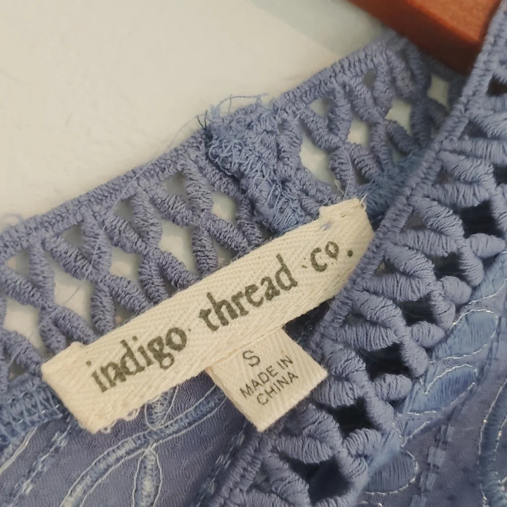 Indigo Thread Co 100% Cotton Periwinkle Tunic Top - Picture 5 of 6